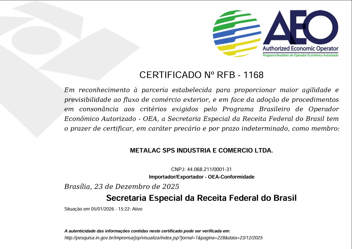 Certificado OEA - Conformidade